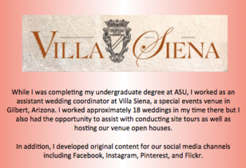 Villa Siena Weddings and Social Media